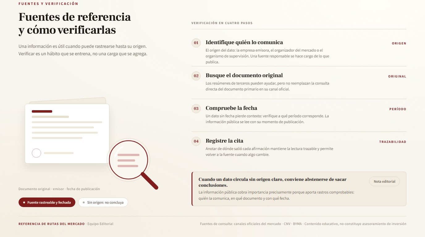 Una lupa sobre documentos de fuentes de referencia del mercado de capitales